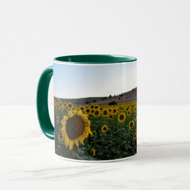 Sonnenblumenfeld Tasse (Vorderseite Links)