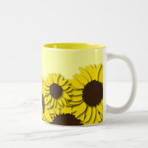 Sonnenblumenfeld-Tasse Zweifarbige Tasse