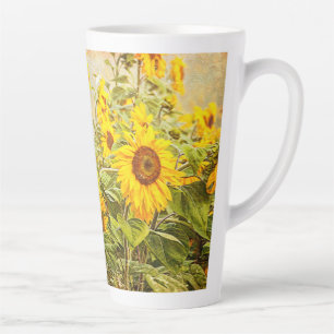 Sonnenblumenfeld Vintag Antike Gelbe Blume Milchtasse