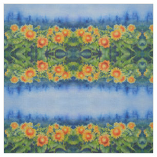 Sonnenblumenfelder Aquarell Stoff