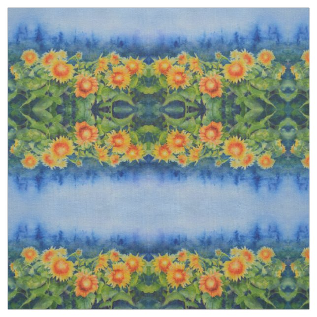 Sonnenblumenfelder Aquarell Stoff (Muster)