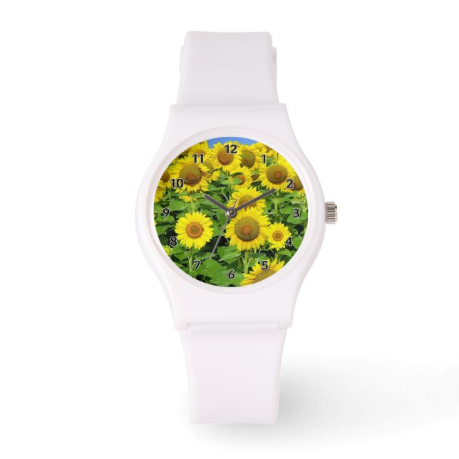 Sonnenblumenfelder Armbanduhr (Vorderseite)