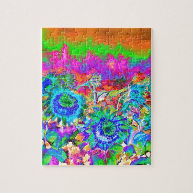 Sonnenblumenfelder - blau (Vertikal)