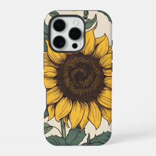 Sonnenblumenfelder: Ein lebendiges florales Muster iPhone 16 Pro Hülle