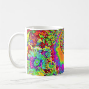Sonnenblumenfelder für immer - abstrakte boho blum kaffeetasse