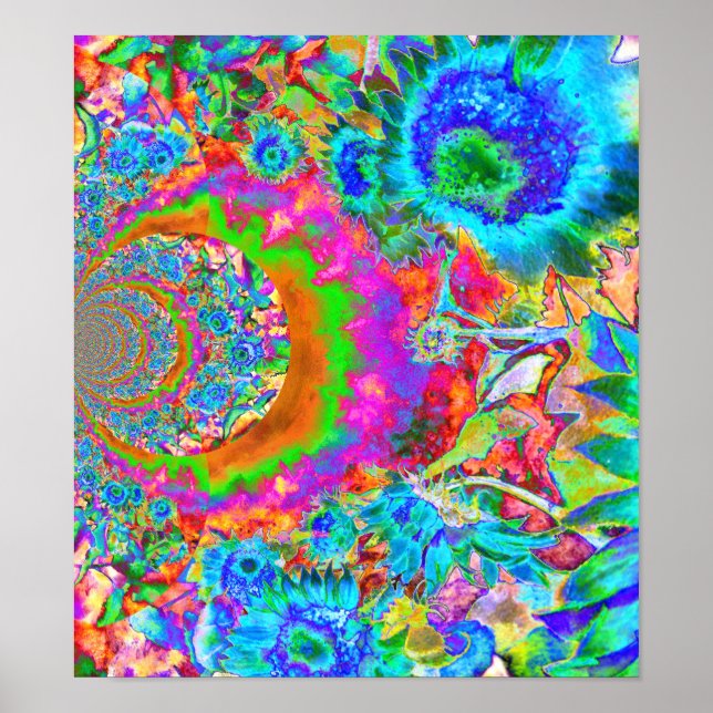 Sonnenblumenfelder für immer blau poster (Vorne)