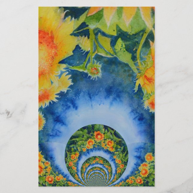 Sonnenblumenfelder für immer briefpapier (Vorderseite)