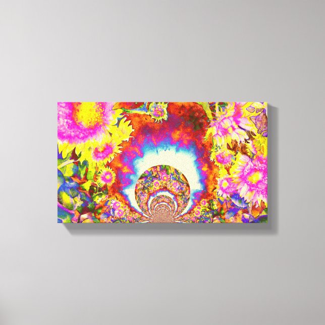 Sonnenblumenfelder für immer - Mandala Leinwanddruck (Vorderseite)