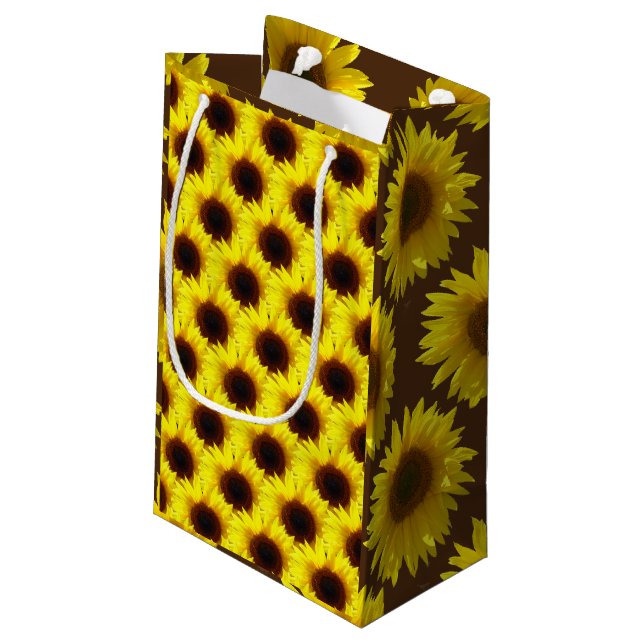 Sonnenblumenfelder Kleine Geschenktüte (Rückseite Schrägansicht)