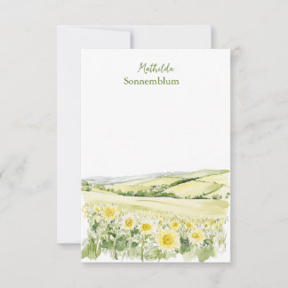 Sonnenblumenfelder Landschaft Mitteilungskarte