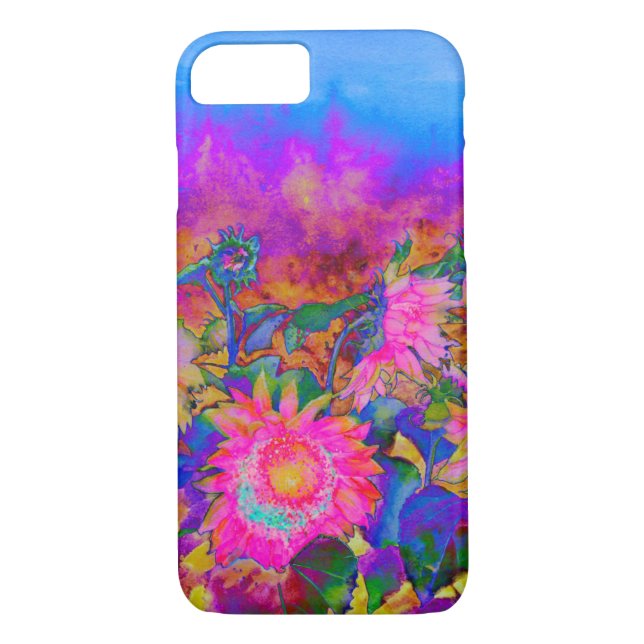 Sonnenblumenfelder - rosa Case-Mate iPhone hülle (Rückseite)