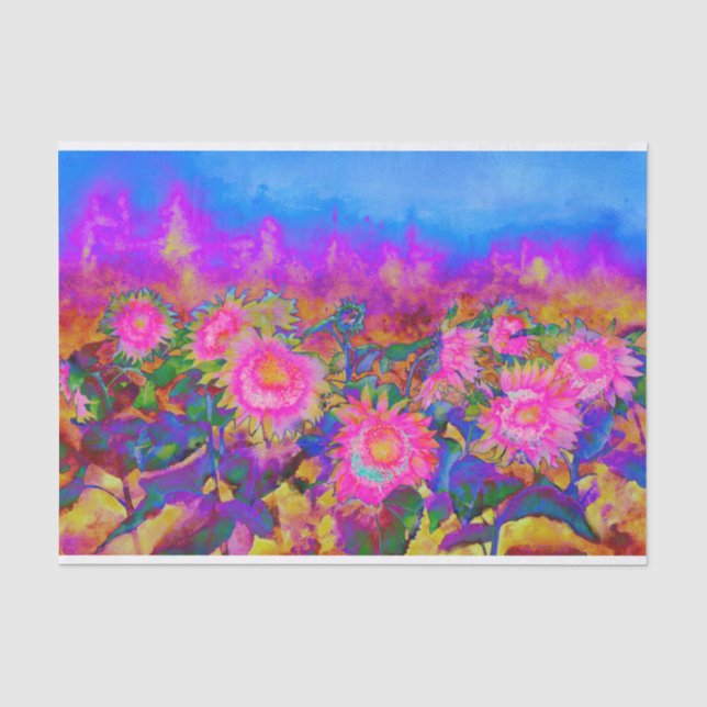 Sonnenblumenfelder _ rosa seidenpapier (Vorderseite)