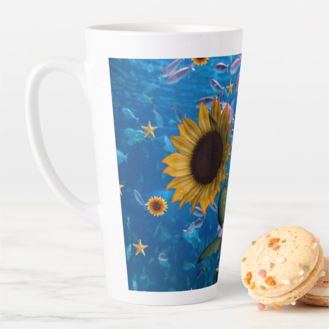 Sonnenblumenfisch Latte Tasse (Beispiel)