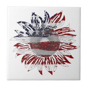 Sonnenblumenflagge Fliese