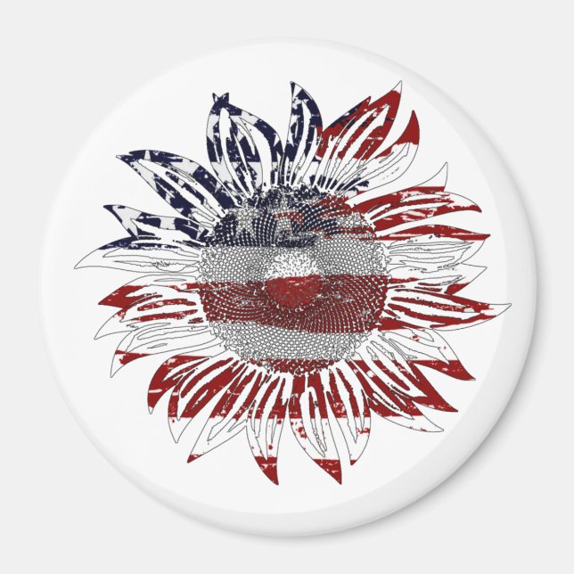 Sonnenblumenflagge Magnet (Vorne)