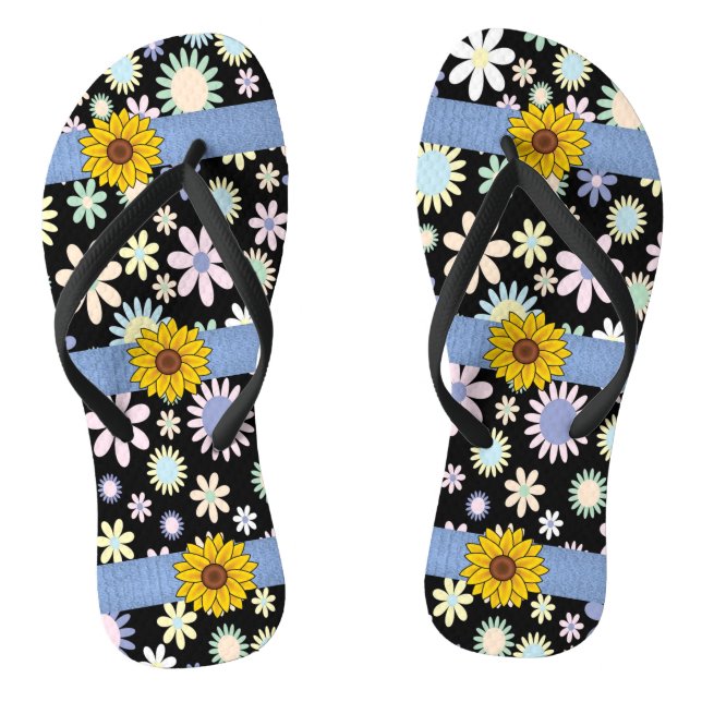 Sonnenblumenflecken Flip Flops (Fußbett)