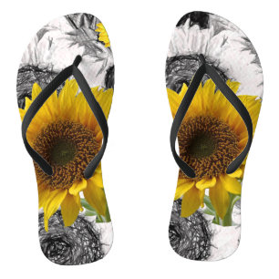 Sonnenblumenflecken Flip Flops