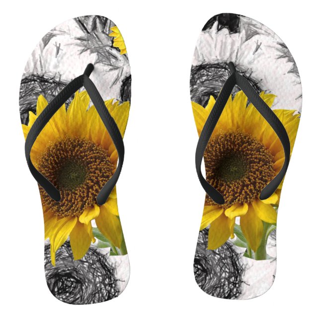 Sonnenblumenflecken Flip Flops (Fußbett)