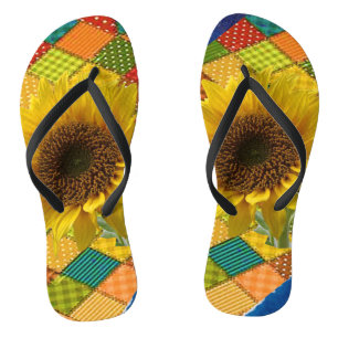Sonnenblumenflecken Flip Flops