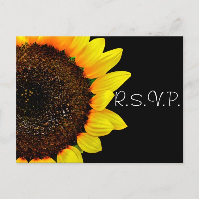 Sonnenblumenfotografie Custom Wedding UAWG Einladungspostkarte (Vorderseite)