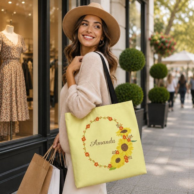 Sonnenblumenfreude anpassen tasche (Von Creator hochgeladen)
