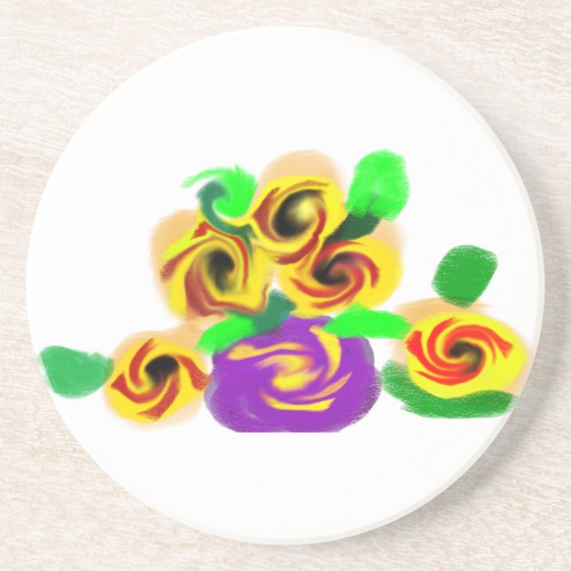 Sonnenblumenfreude Getränkeuntersetzer (Vorne)