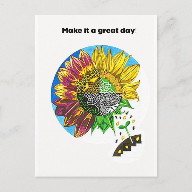 Sonnenblumenfreude Postkarte (Vorderseite)