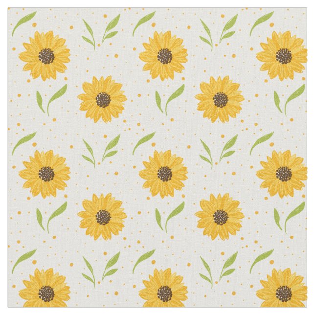 Sonnenblumenfröhliches Muster Stoff (Nahaufnahme)