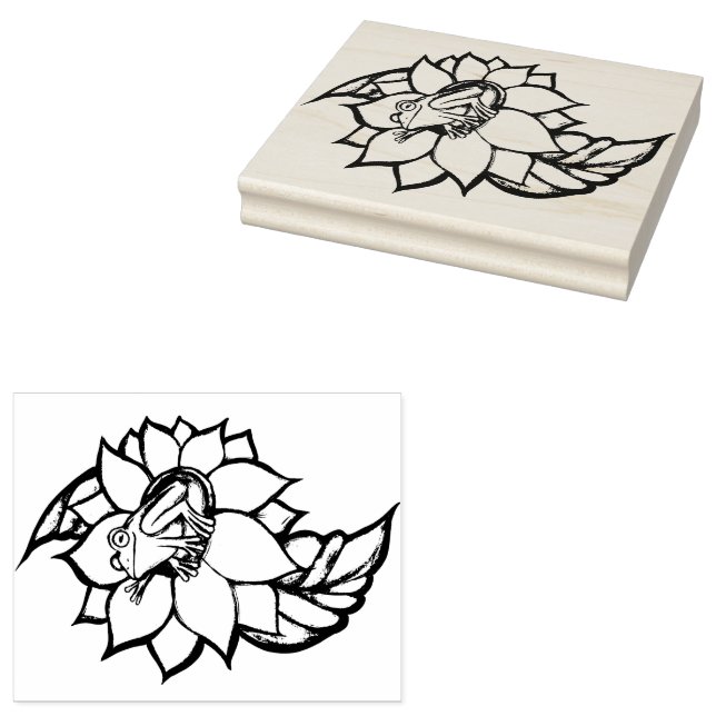 Sonnenblumenfrosch Blume Gummistempel (Stempel)