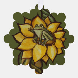 Sonnenblumenfrosch Blume Ornament Karte