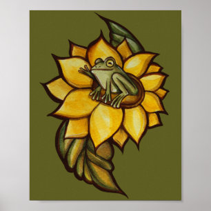 Sonnenblumenfrosch Blume Poster