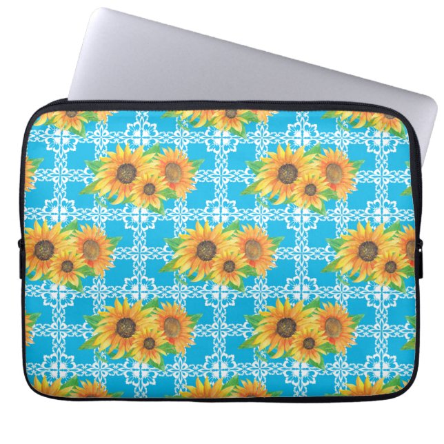 Sonnenblumenfrosch Laptopschutzhülle (Vorderseite)