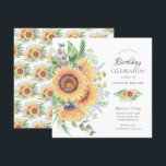 Sonnenblumengarten Blumen Geburtstag Einladung<br><div class="desc">Blumengeburtstagsfeier mit wunderschönen handgemalten Sonnenblumen & grünen Blätter. Dreh unsere Einladung zu einem koordinierenden Rücken für eine besondere Touch.</div>