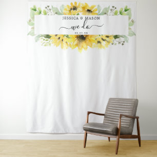 Sonnenblumengarten Hochzeit machen wir Background  Wandteppich