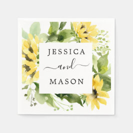 Sonnenblumengarten Hochzeitscocktail Napkin Serviette