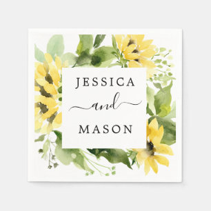 Sonnenblumengarten Hochzeitscocktail Napkin Serviette