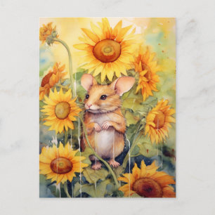 Sonnenblumengarten Maus 5 von 17 Postkarte