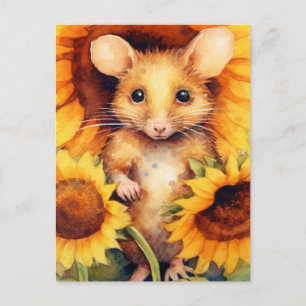 Sonnenblumengarten Maus 9 von 17 Postkarte