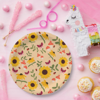 Sonnenblumengartenpapier Pappteller