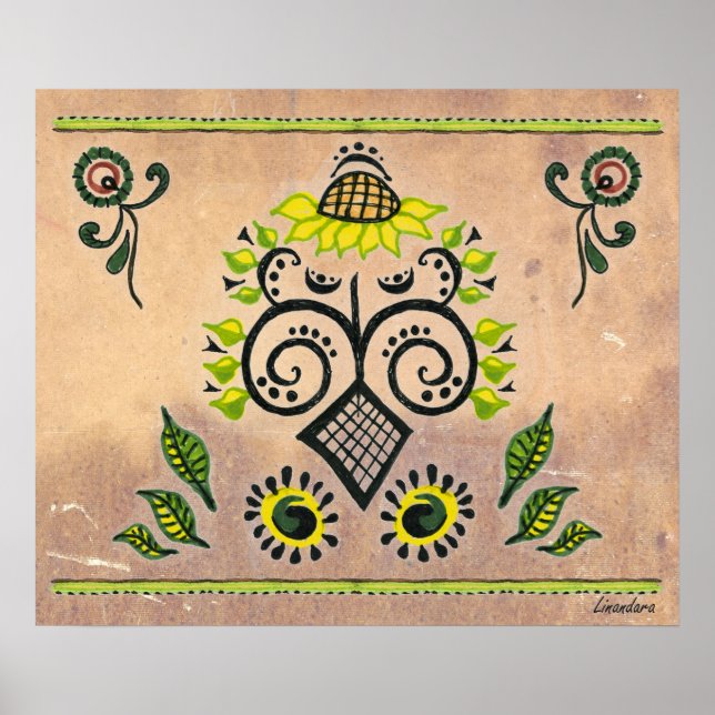 Sonnenblumengeflecht Poster (Vorne)