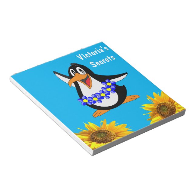 Sonnenblumengegenstände, Pinguin Notizblock (angewinkelt)