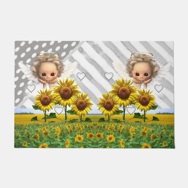 Sonnenblumengel Door Mat Fußmatte (Vorderseite)