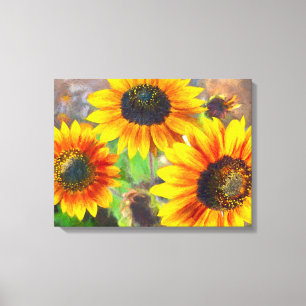Sonnenblumengemälde, farbenfrohe Blume, fröhlich Leinwanddruck