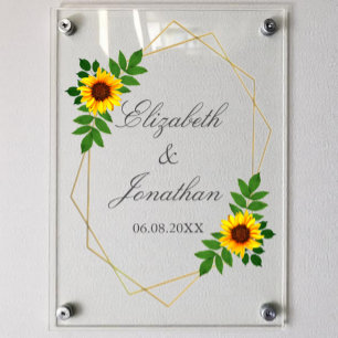 Sonnenblumengeometrie Acrylschild
