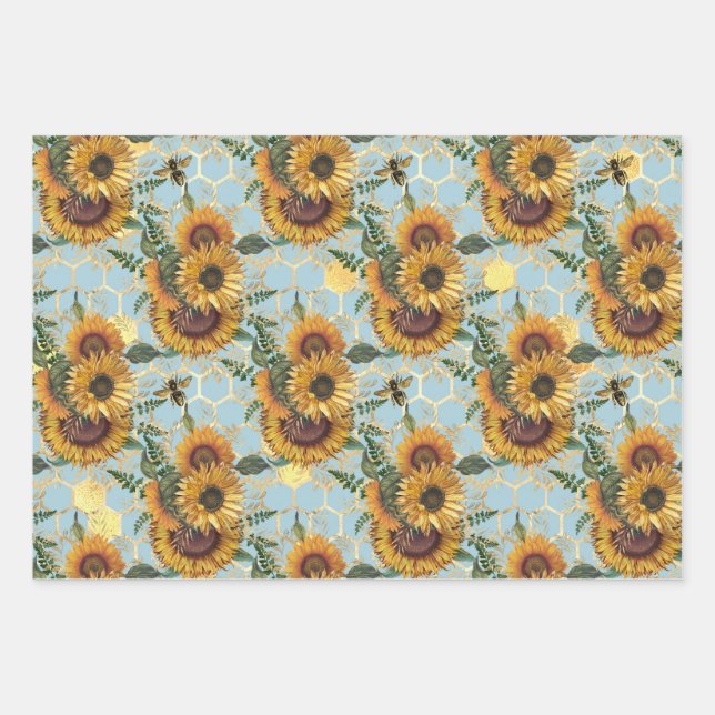 Sonnenblumengeschenke | Hell als Sonnenblume Geschenkpapier Set (Vorderseite)