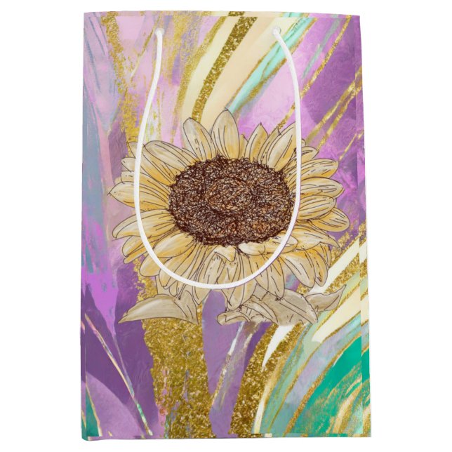 Sonnenblumengeschenktasche Mittlere Geschenktüte (Vorderseite)