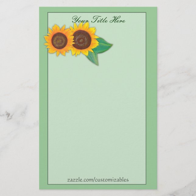 Sonnenblumengeschirr Briefpapier (Vorderseite)