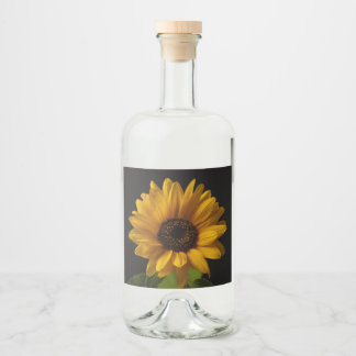 Sonnenblumengeschirr mit Fotos aus altem Glas Alkoholflaschenetikett