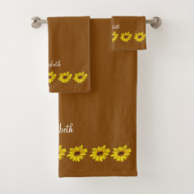 Sonnenblumengrenze auf Braun mit Namen