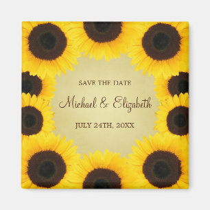 Sonnenblumengrenze Save the Date Magnet